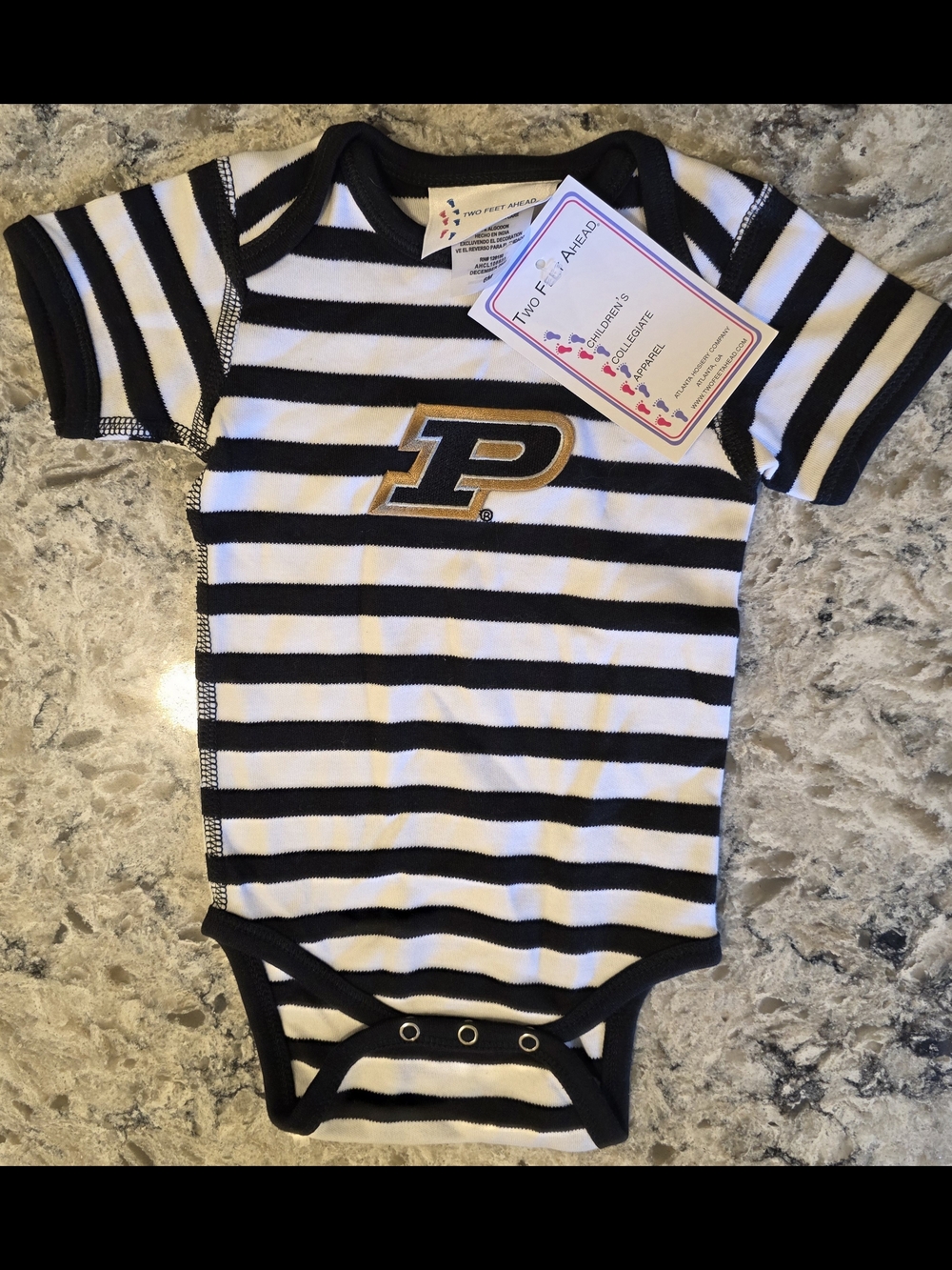 Striped Baby One-Piece Bodysuit in Black and White